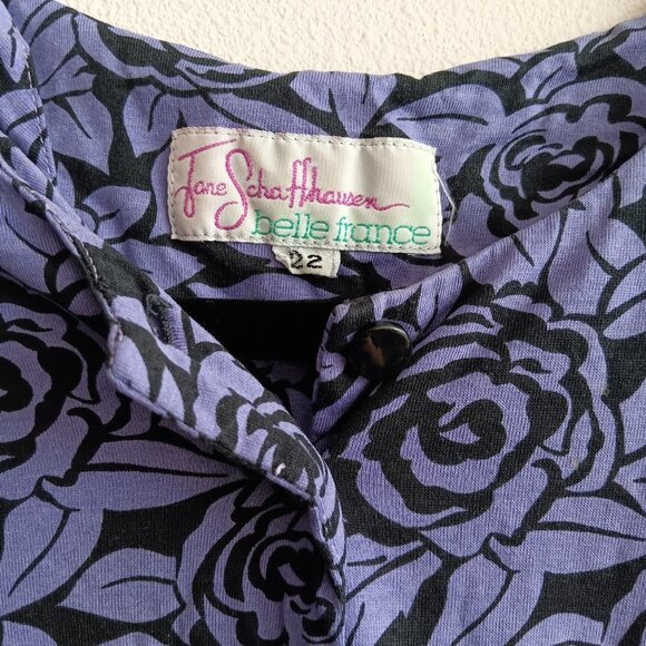 Purple Rose Patterned Jane Schaffhausen Dress - Picture 2 of 3